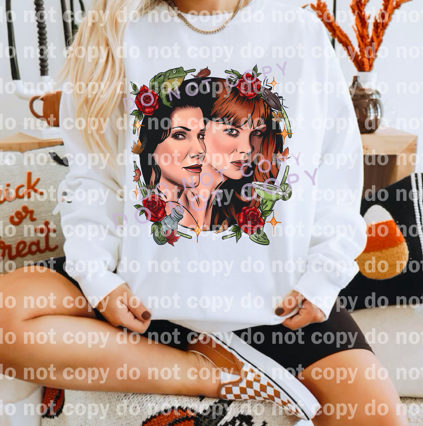 Sisters Floral Margaritas with Optional Sleeve Design Dream Print or Sublimation Print