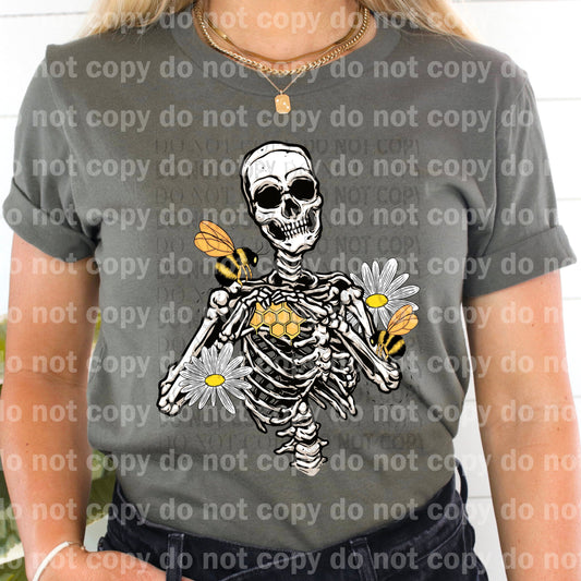 Skellie With Bees And Flowers Dream Print or Sublimation Print