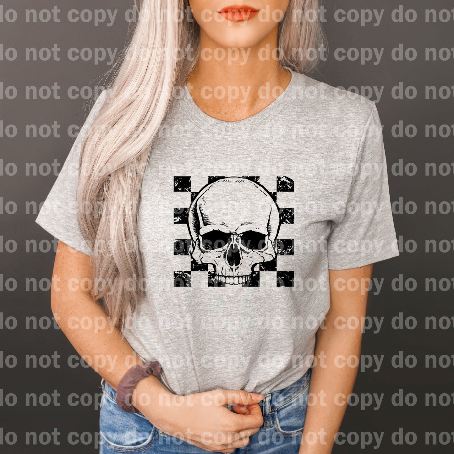 Skull Black Plaid Dream Print or Sublimation Print