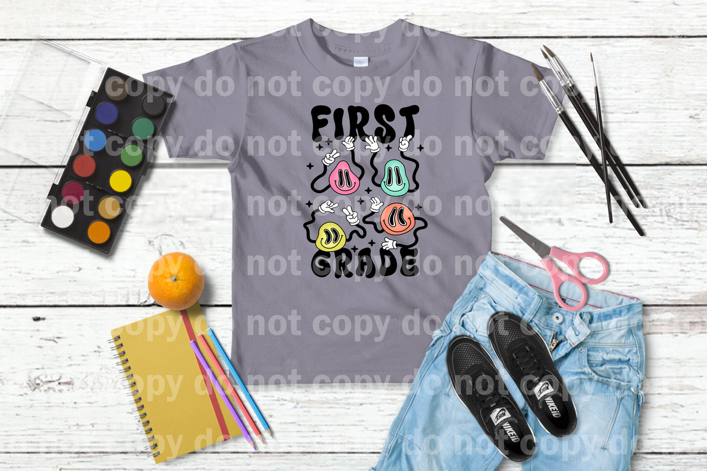 Smiley Emoji First Grade Multicolor/Black Dream Print or Sublimation Print