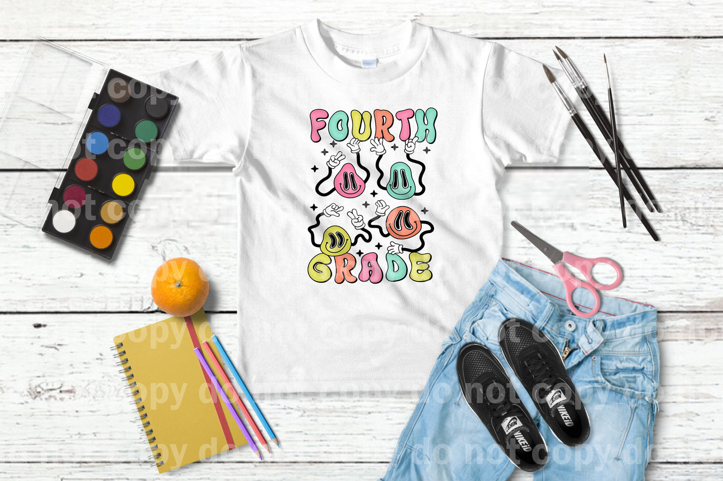 Smiley Emoji Fourth Grade Multicolor/Black Dream Print or Sublimation Print