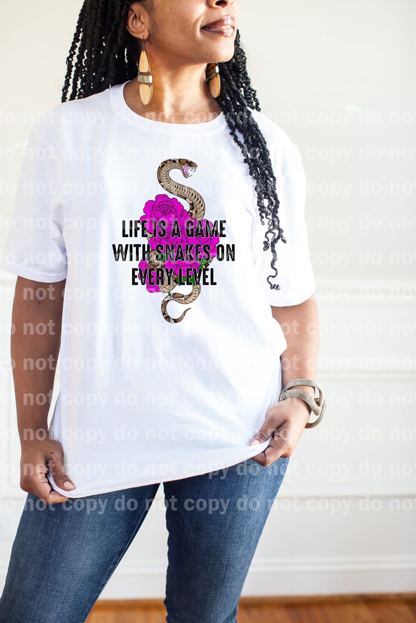 Life Is A Game With Snakes On Every Level Black/White Dream Print or Sublimation Print