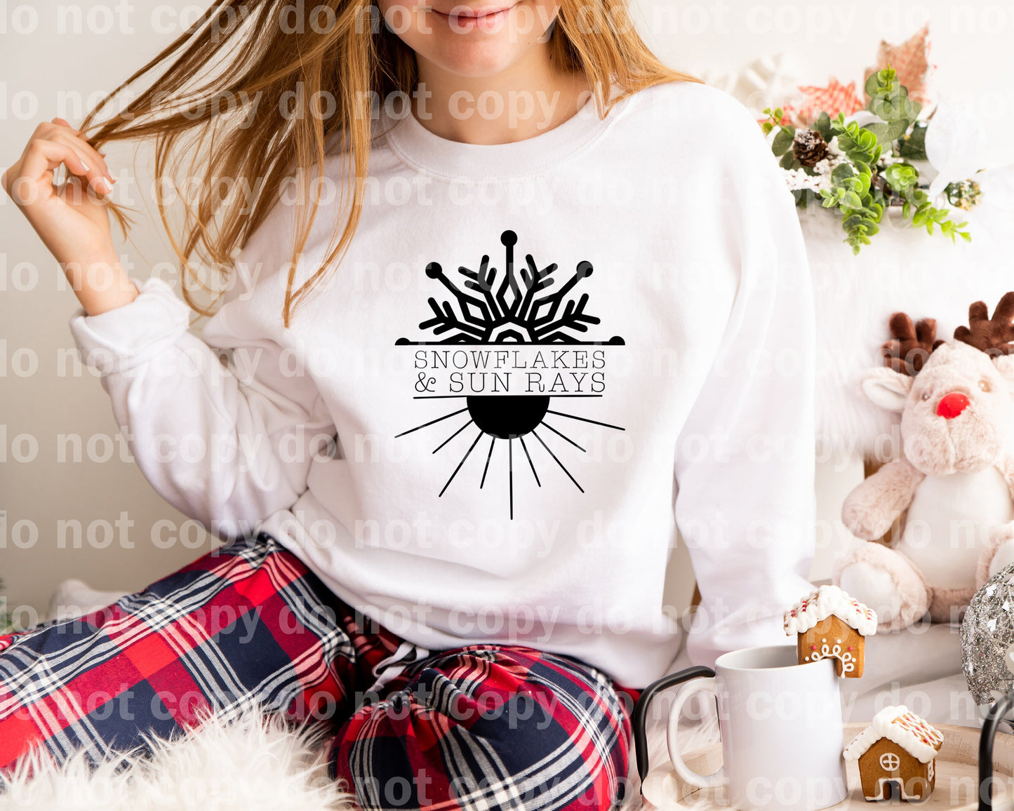 Snowflakes And Sun Rays Black/White Dream Print or Sublimation Print