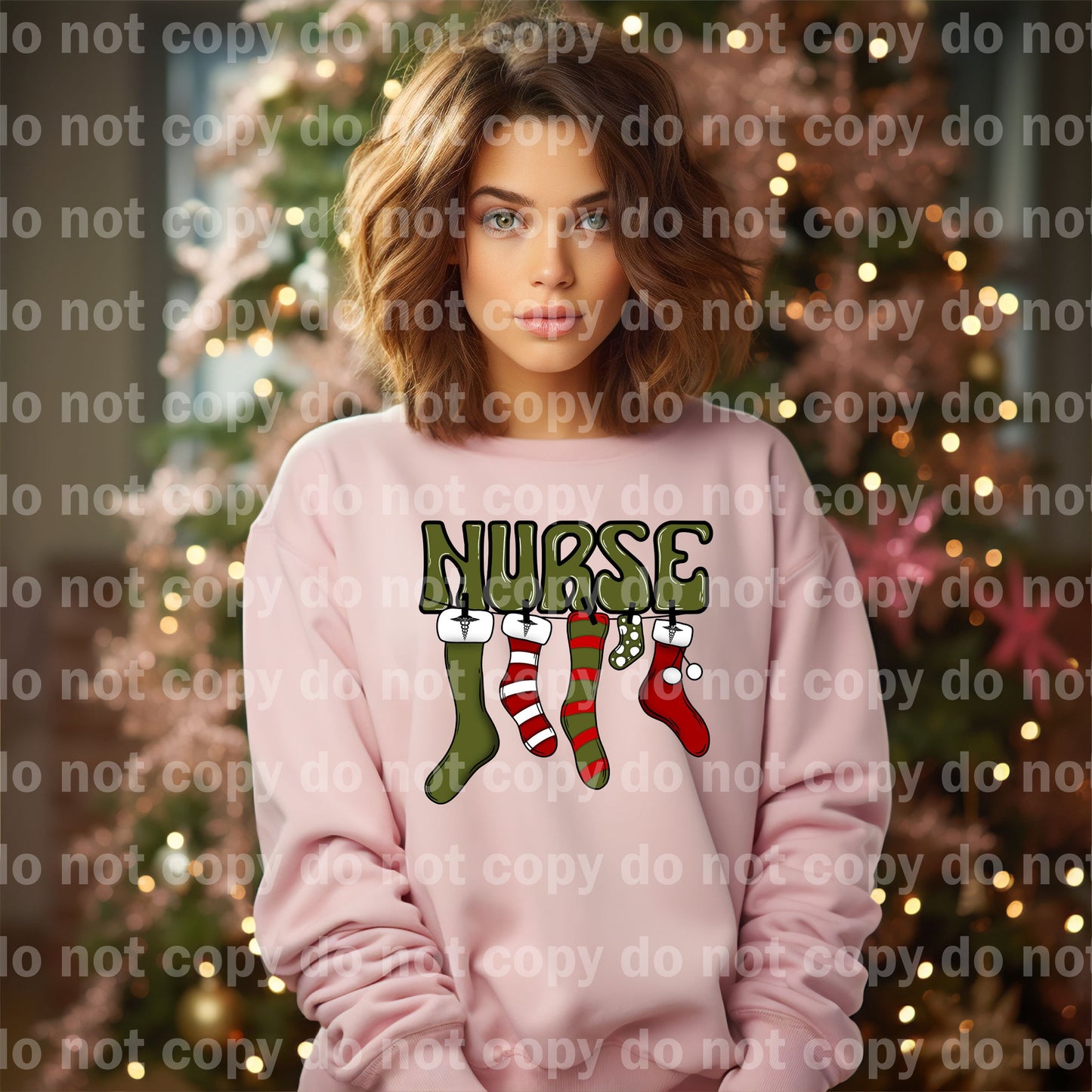 Nurse Socks Green/Red Dream Print or Sublimation Print