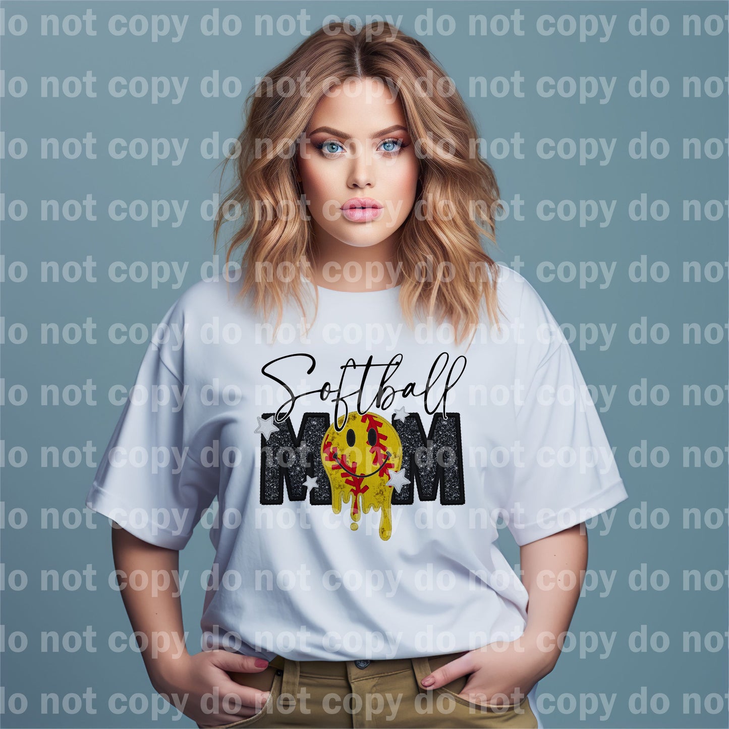 Softball Mom Faux Embroidery Sequin Dream Print or Sublimation Print