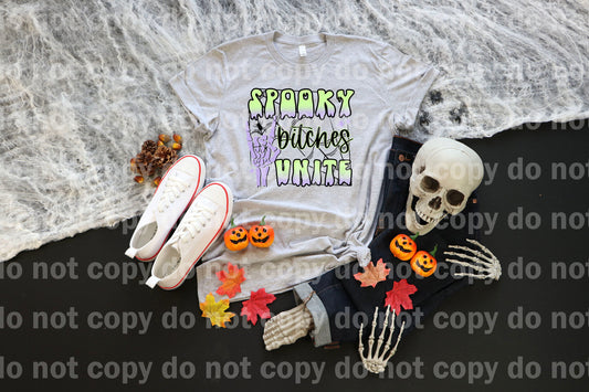 Spooky Bitches Unite Full Color/One Color with Pocket Option Dream Print or Sublimation Print