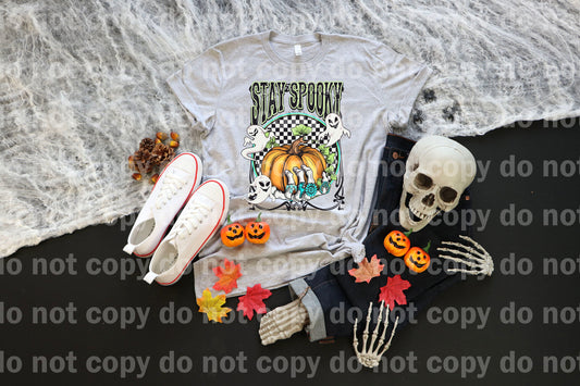 Stay Spooky Pumpkin Skellie Hand Ghost Teal Rings Dream Print or Sublimation Print