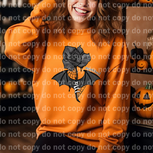 Stay Wicked Bat Flower with Pocket Option Dream Print or Sublimation Print
