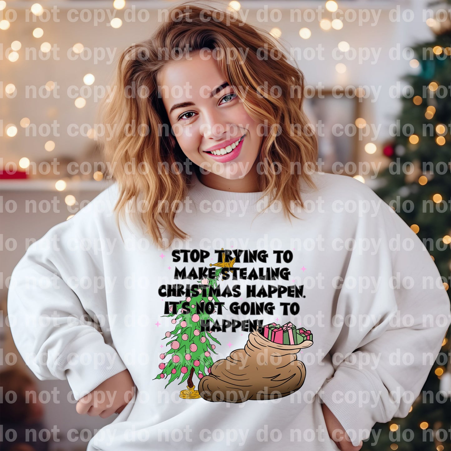 Stop Trying To Make Stealing Christmas Happen Black/Pink Dream Print or Sublimation Print