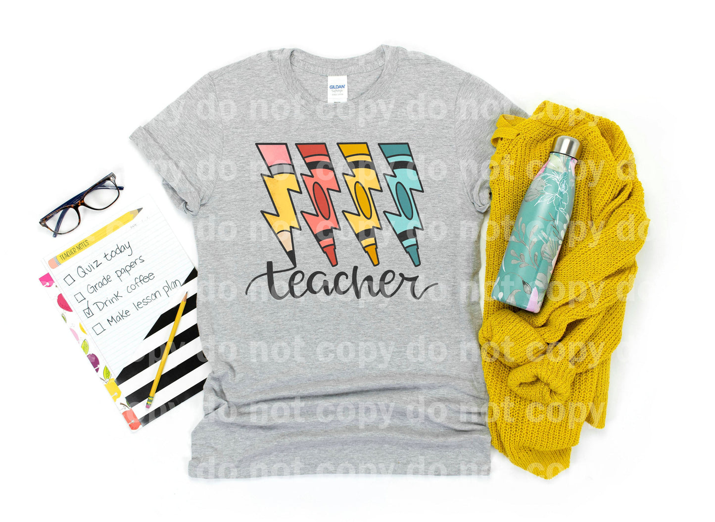 Teacher Lightning School Supplies Dream Print or Sublimation Print