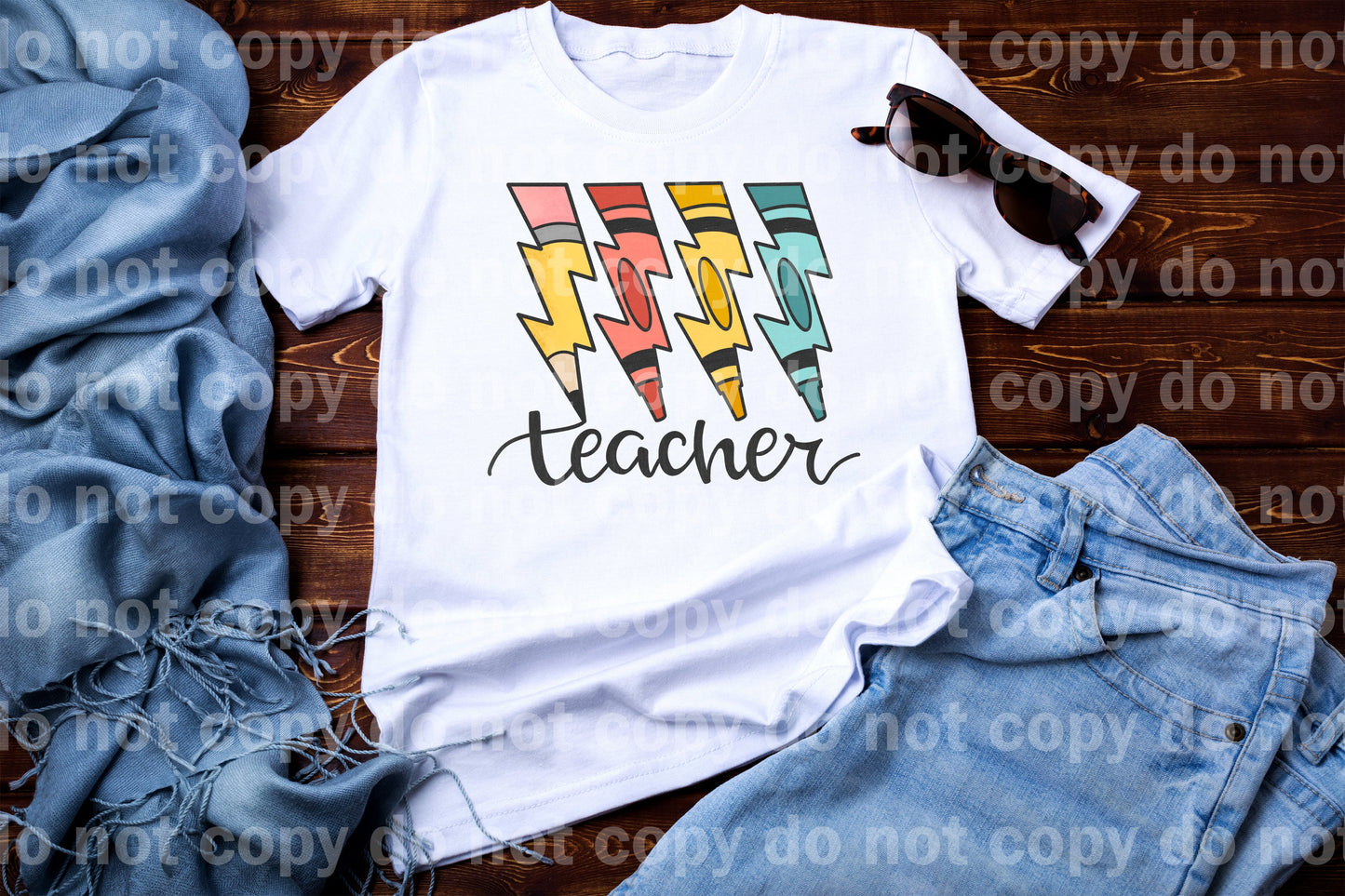 Teacher Lightning School Supplies Dream Print or Sublimation Print