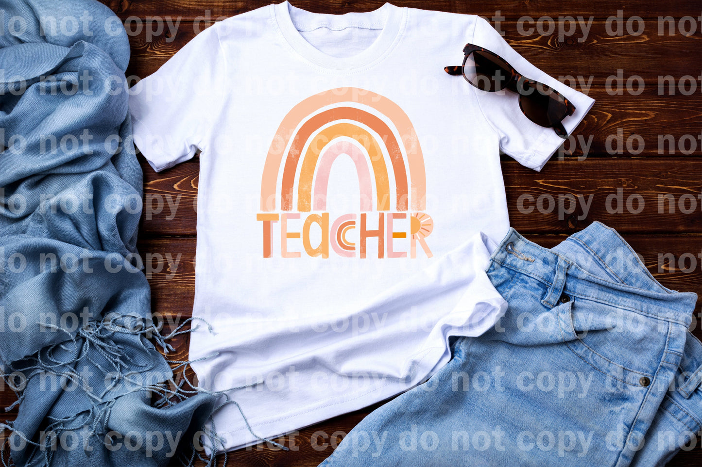 Teacher Rainbow Peach Dream Print or Sublimation Print