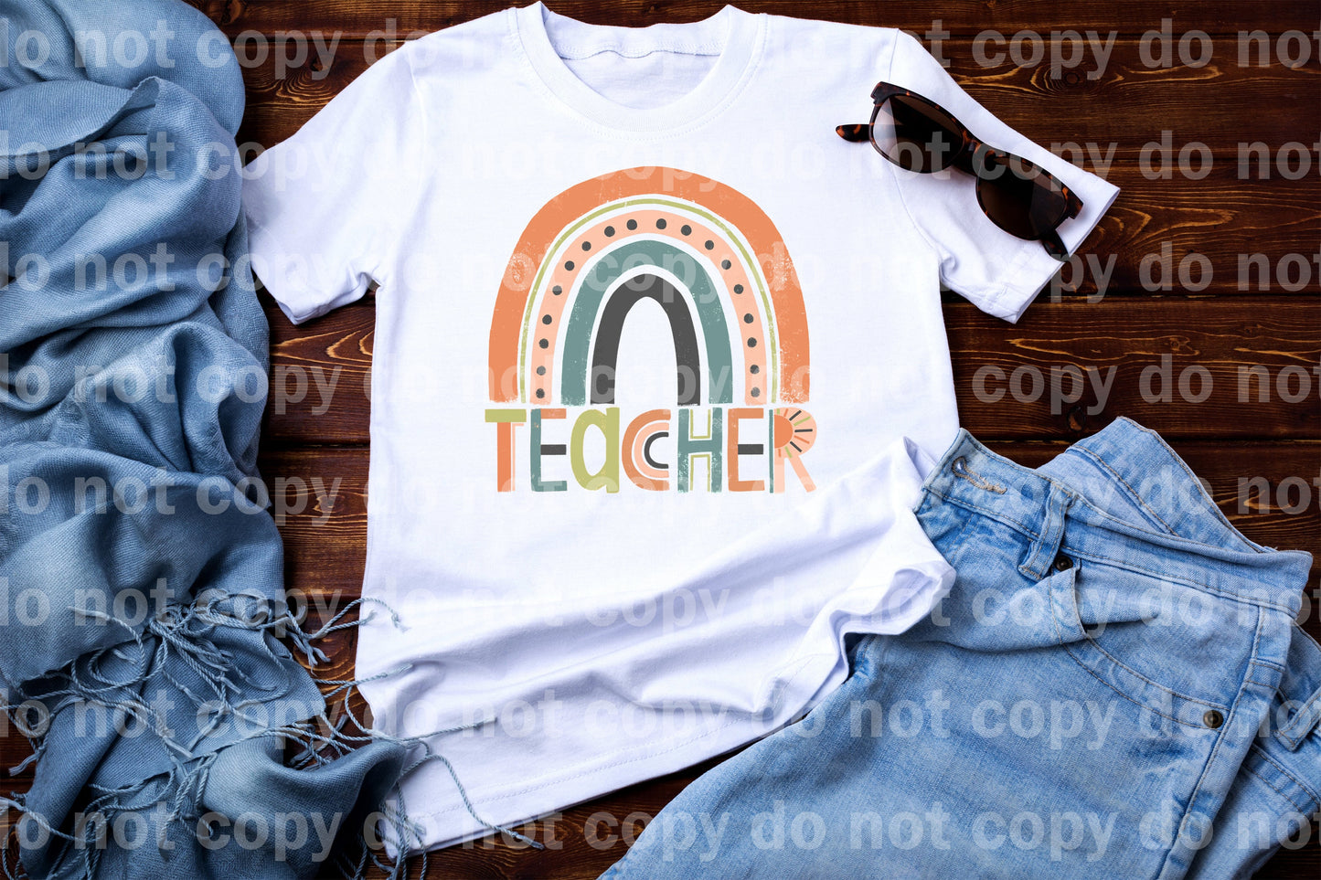 Teacher Rainbow Peach Dream Print or Sublimation Print