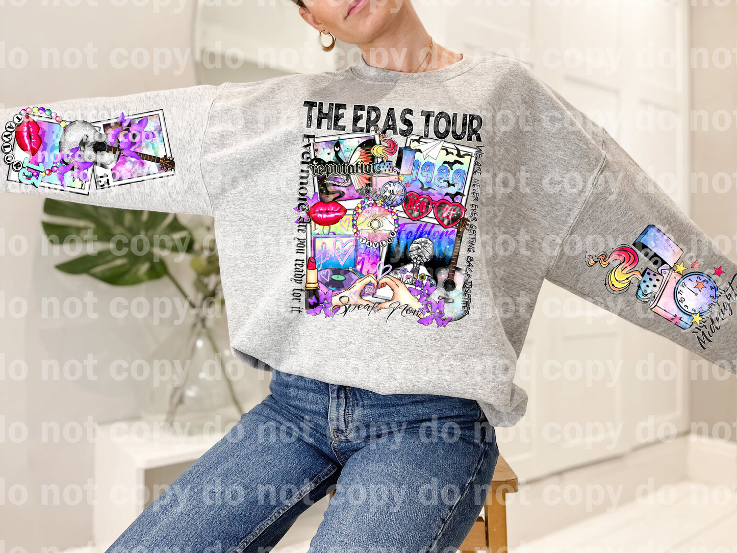 The Eras Tour with Optional Two Rows Sleeve Designs Dream Print or Sublimation Print