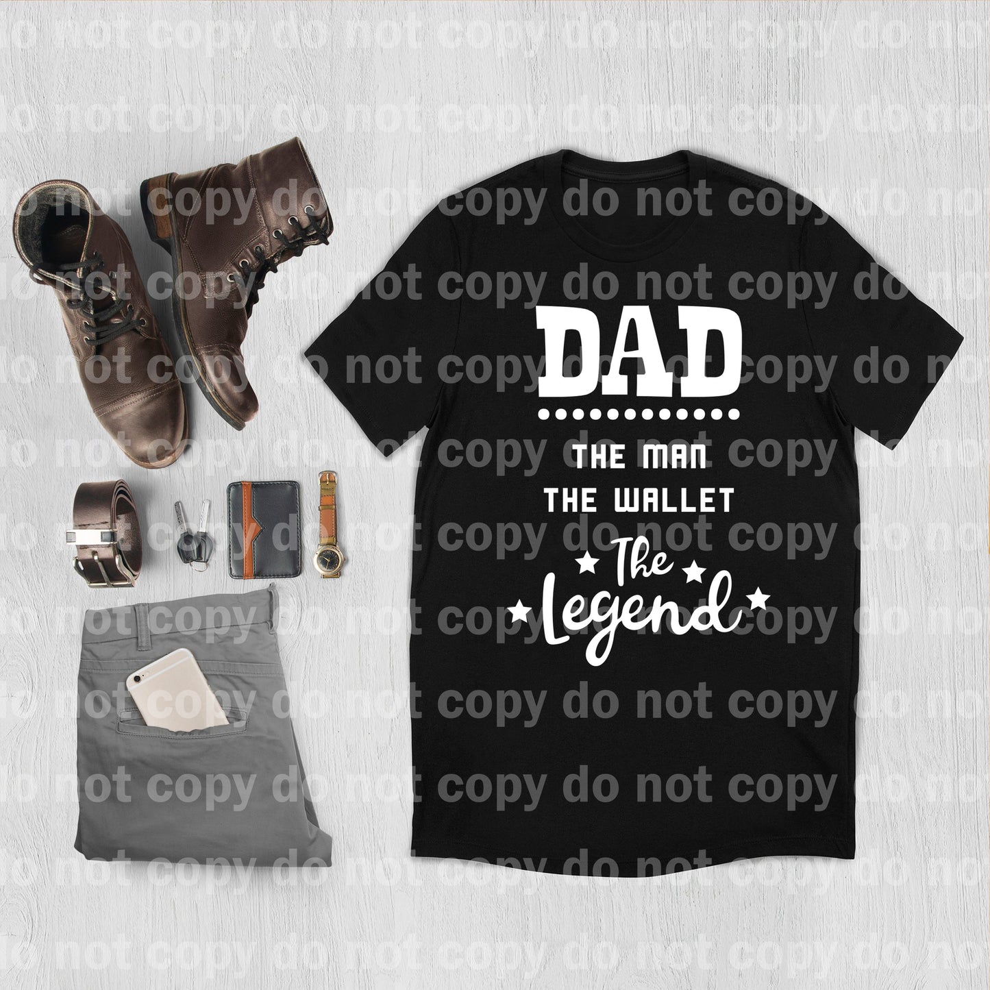 Dad The Man The Wallet The Legend BLACK or WHITE  Dream Print or Sublimation Print
