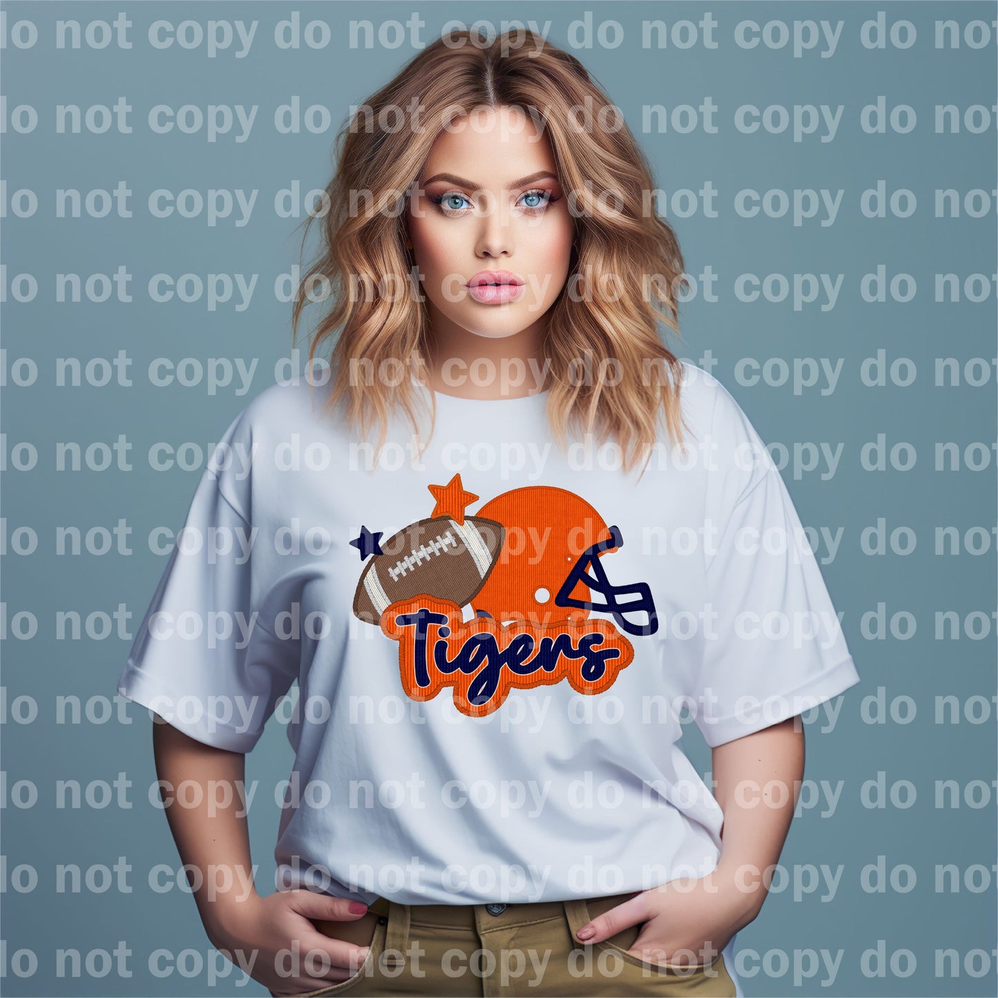 Tigers Orange Football Embroidery Dream Print or Sublimation Print
