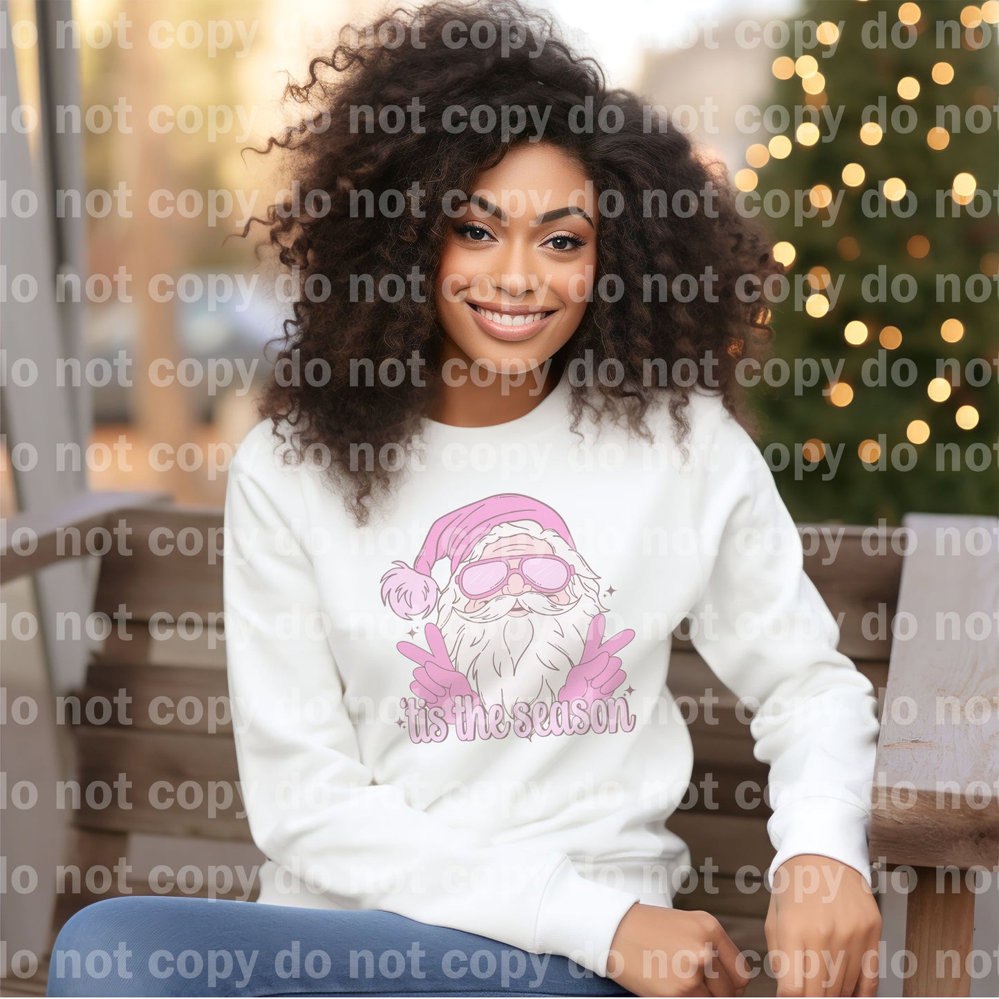 Tis The Season Pink Santa Dream Print or Sublimation Print