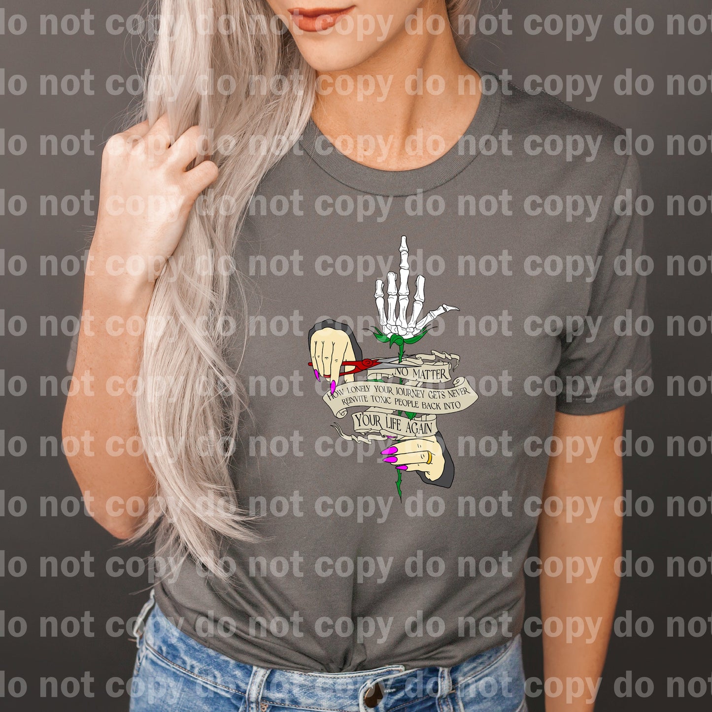 No Matter How Lonely Your Journey Gets Never Reinvite Toxic People Back Int Your Life Again Black/One Color/Purple Nails Dream Print or Sublimation Print
