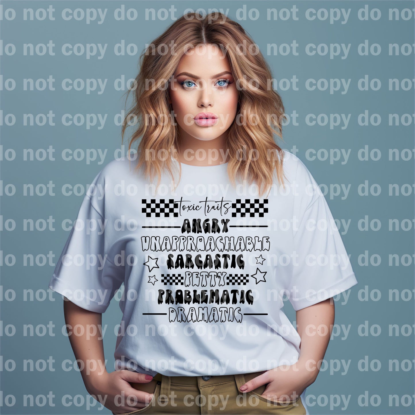 Toxic Traits Petty Dramatic Angry Sarcastic Dream Print or Sublimation Print