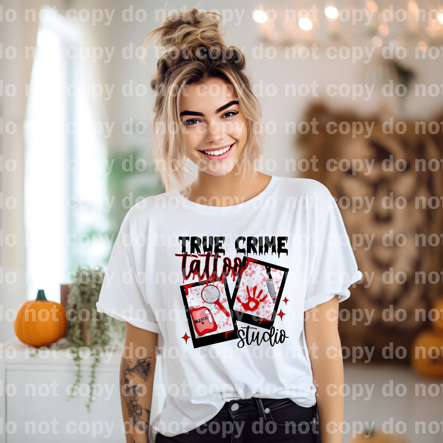True Crime Tattoo Studio with Optional Two Rows Sleeve Designs Dream Print or Sublimation Print