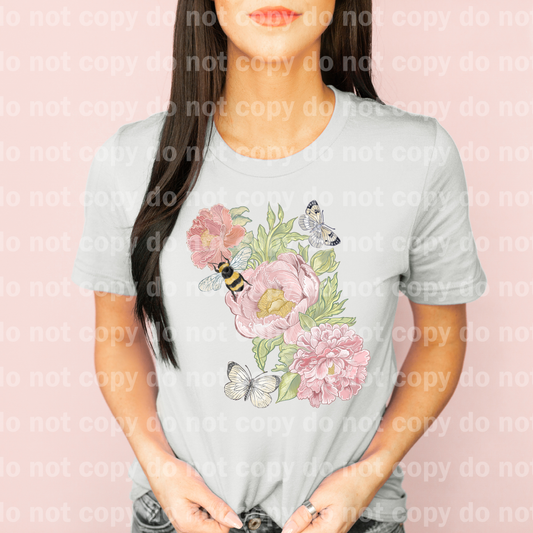 Vintage Floral Bee Butterflies