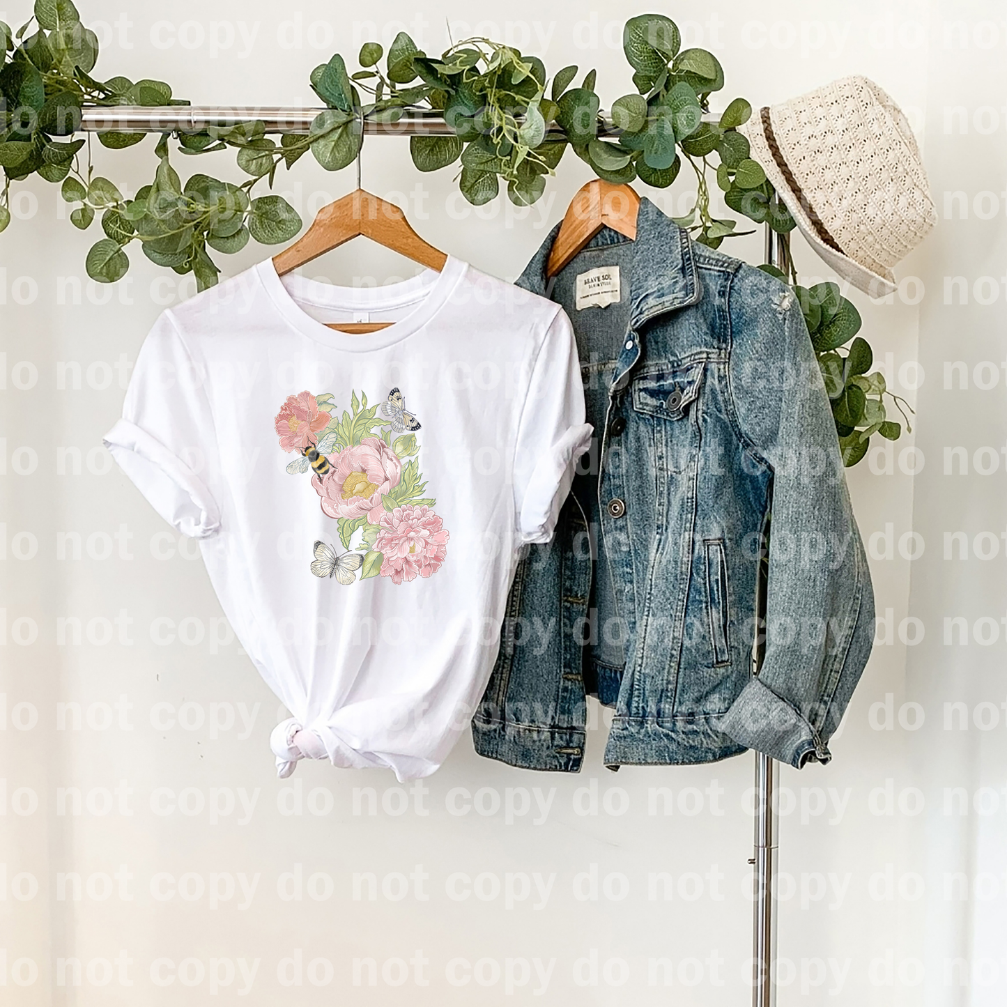 Vintage Floral Bee Butterflies
