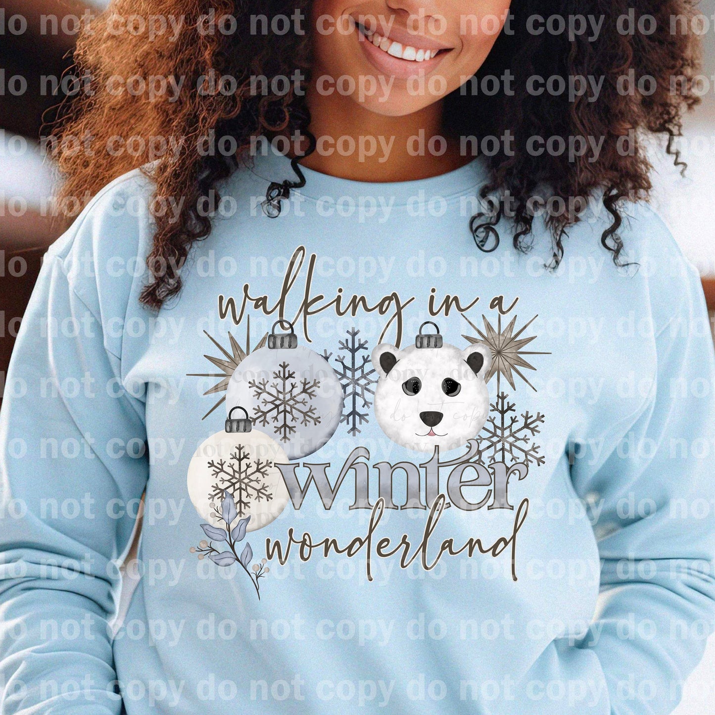 Walking In A Winter Wonderland with Optional Two Rows Sleeve Designs Dream Print or Sublimation Print