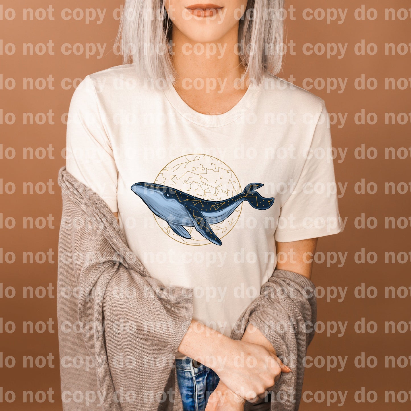 Whale Facing Left Constellation Dream Print or Sublimation Print