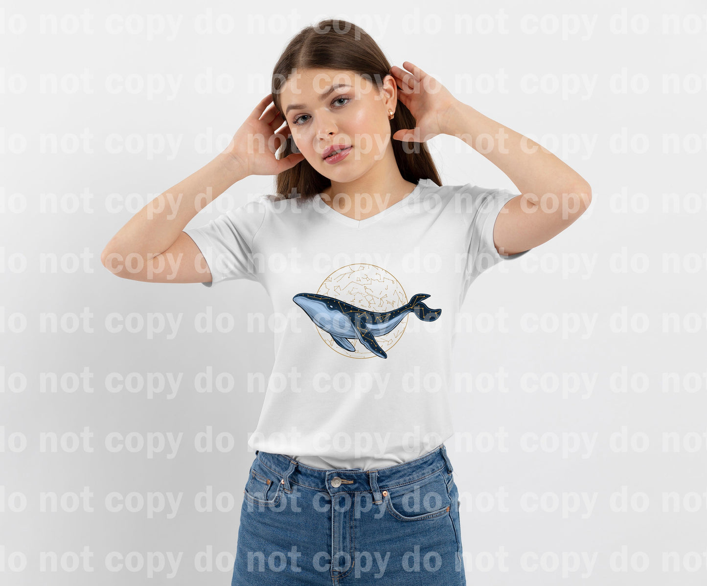 Whale Facing Left Constellation Dream Print or Sublimation Print