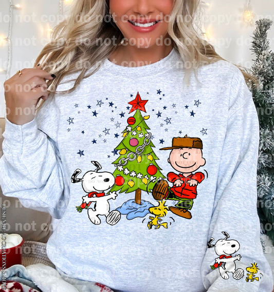 White Dog Christmas CB with Optional Sleeve Design Dream Print or Sublimation Print