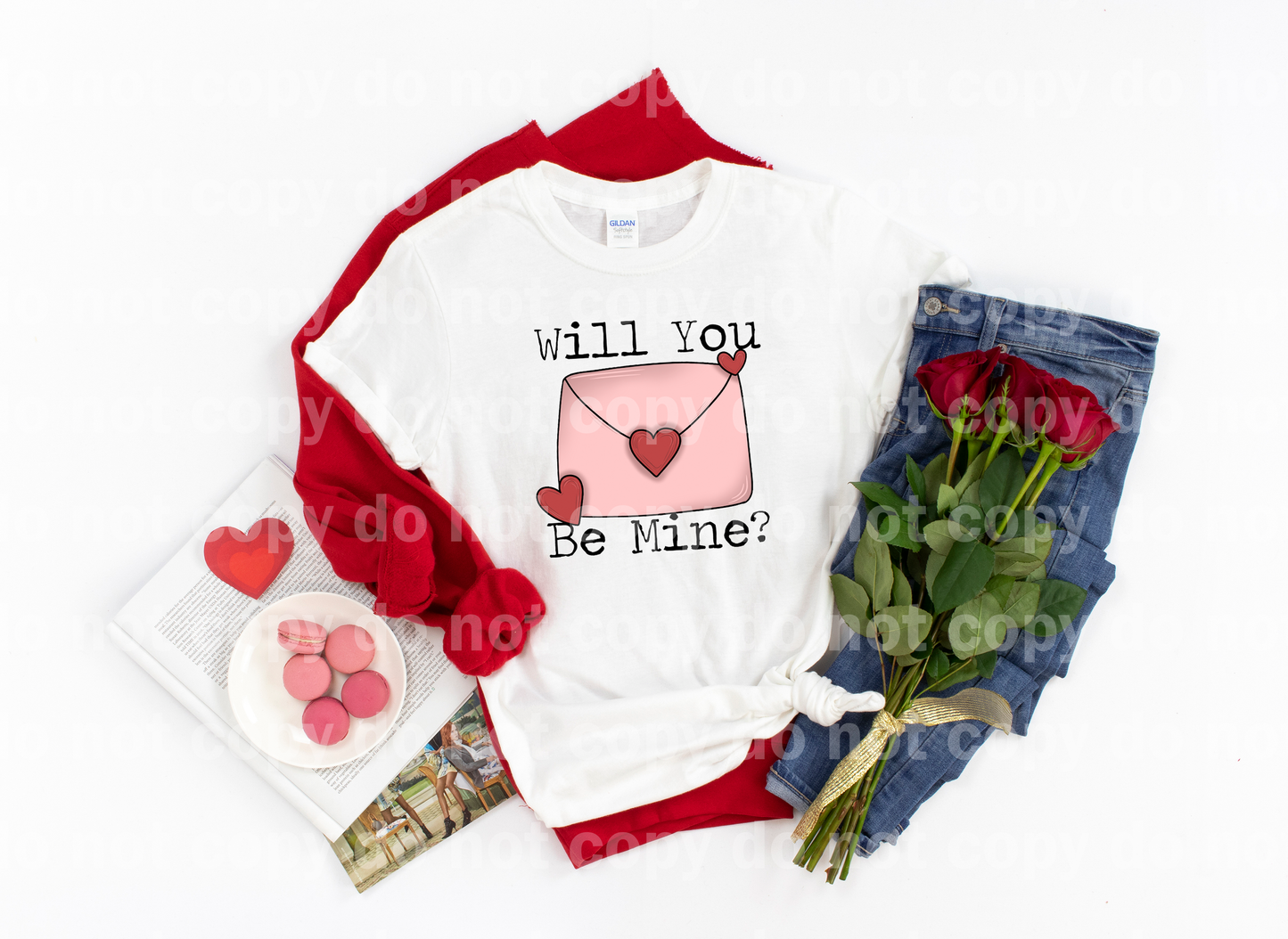 Will You Be Mine Letter Hearts Dream Print or Sublimation Print