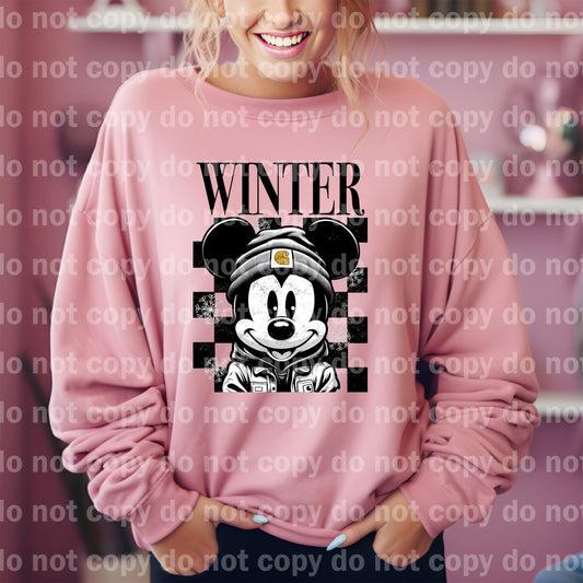 Winter Mouse Checkered Dream Print or Sublimation Print