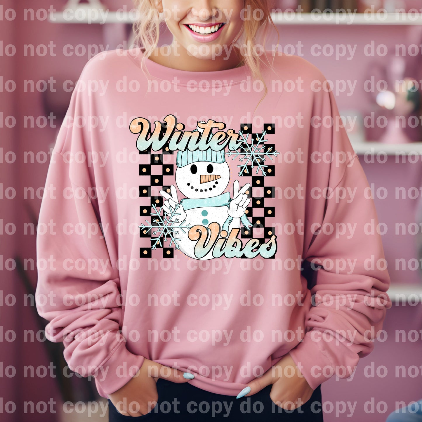 Winter Vibes with Optional Two Rows Sleeve Designs Dream Print or Sublimation Print