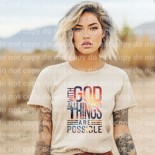 With God All Things Are Possible Full Color/One Color Dream Print or Sublimation Print
