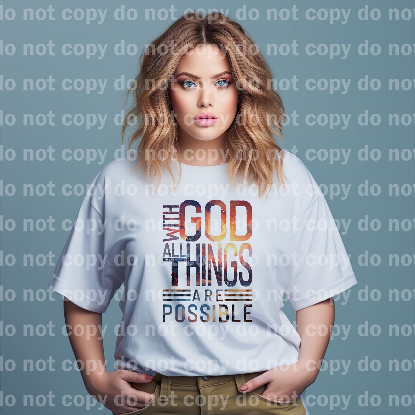 With God All Things Are Possible Full Color/One Color Dream Print or Sublimation Print