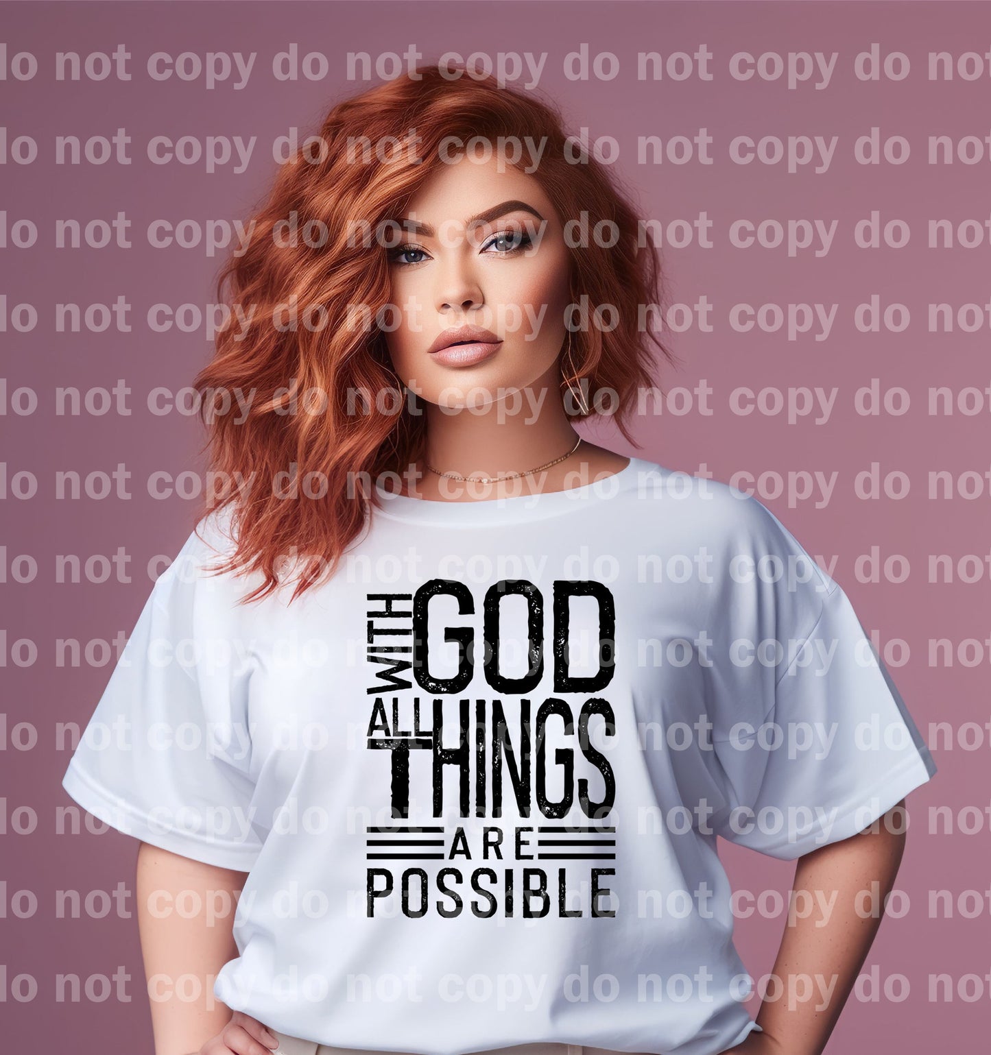 With God All Things Are Possible Full Color/One Color Dream Print or Sublimation Print