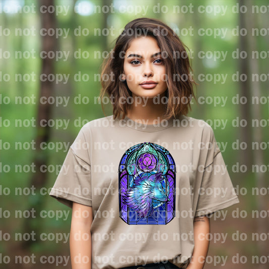 Wolf Stained Glass Dream Print or Sublimation Print