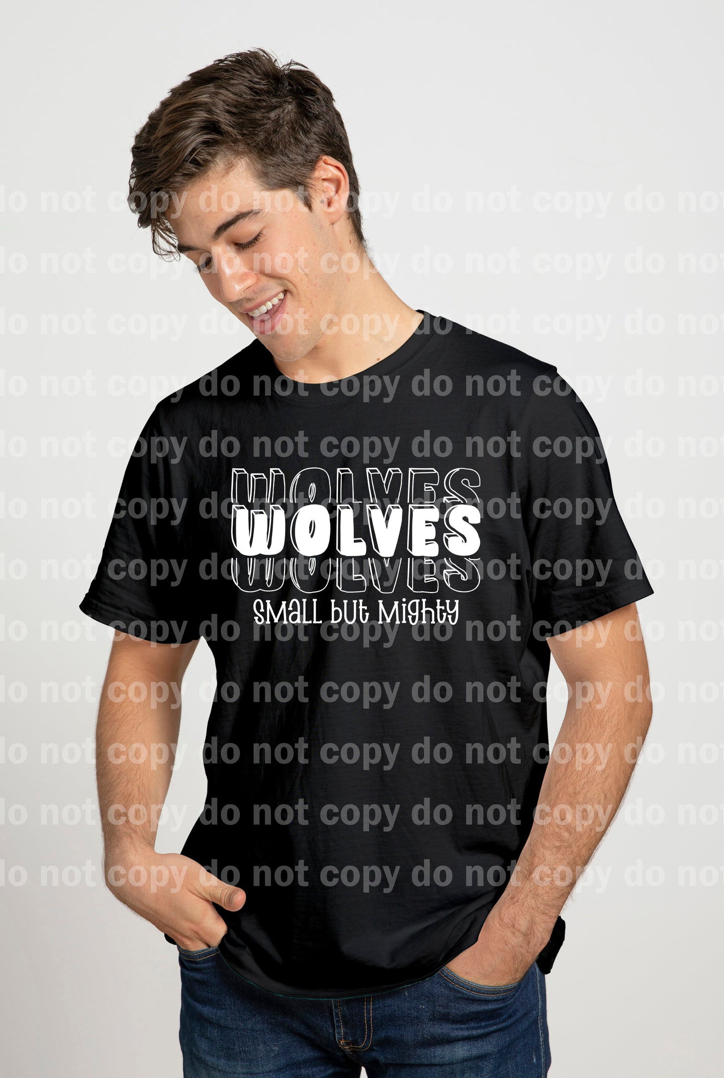 Wolves Small But Mighty Black/White Dream Print or Sublimation Print