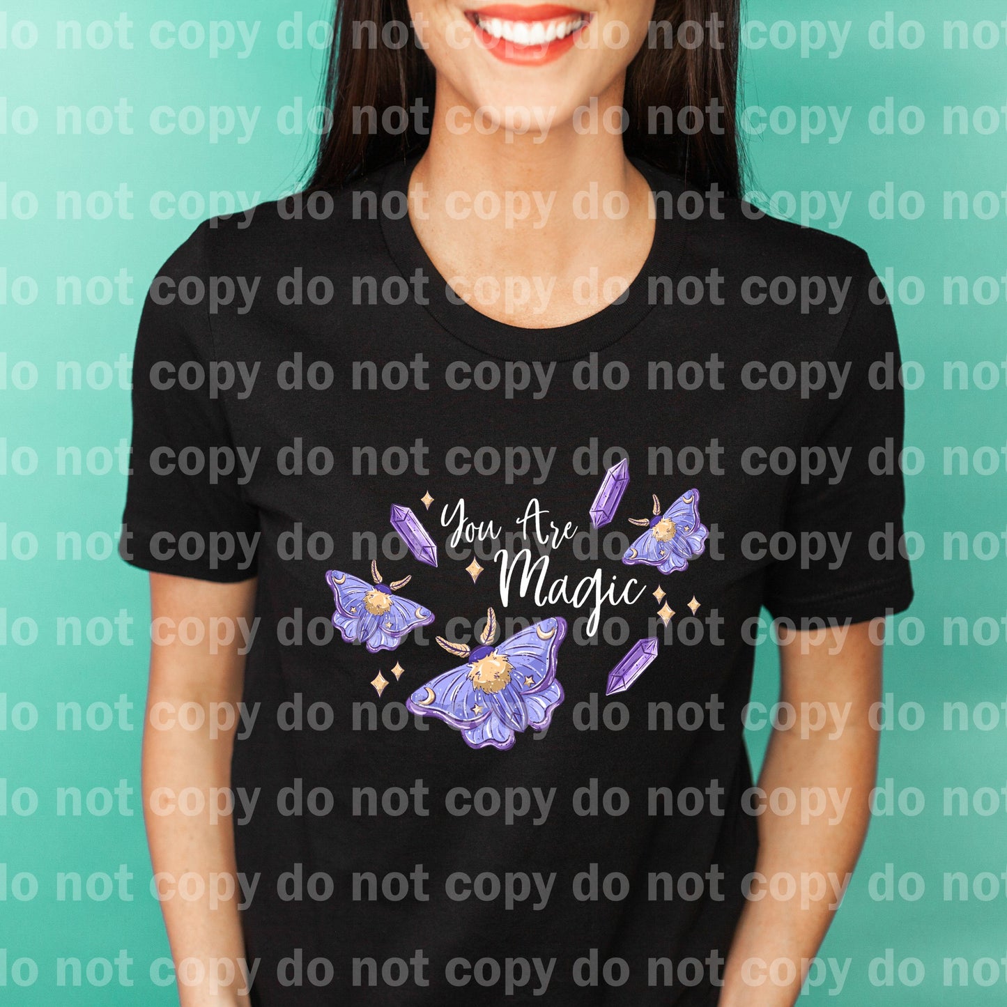 You Are Magic Crystal Moths Black/White Dream Print or Sublimation Print