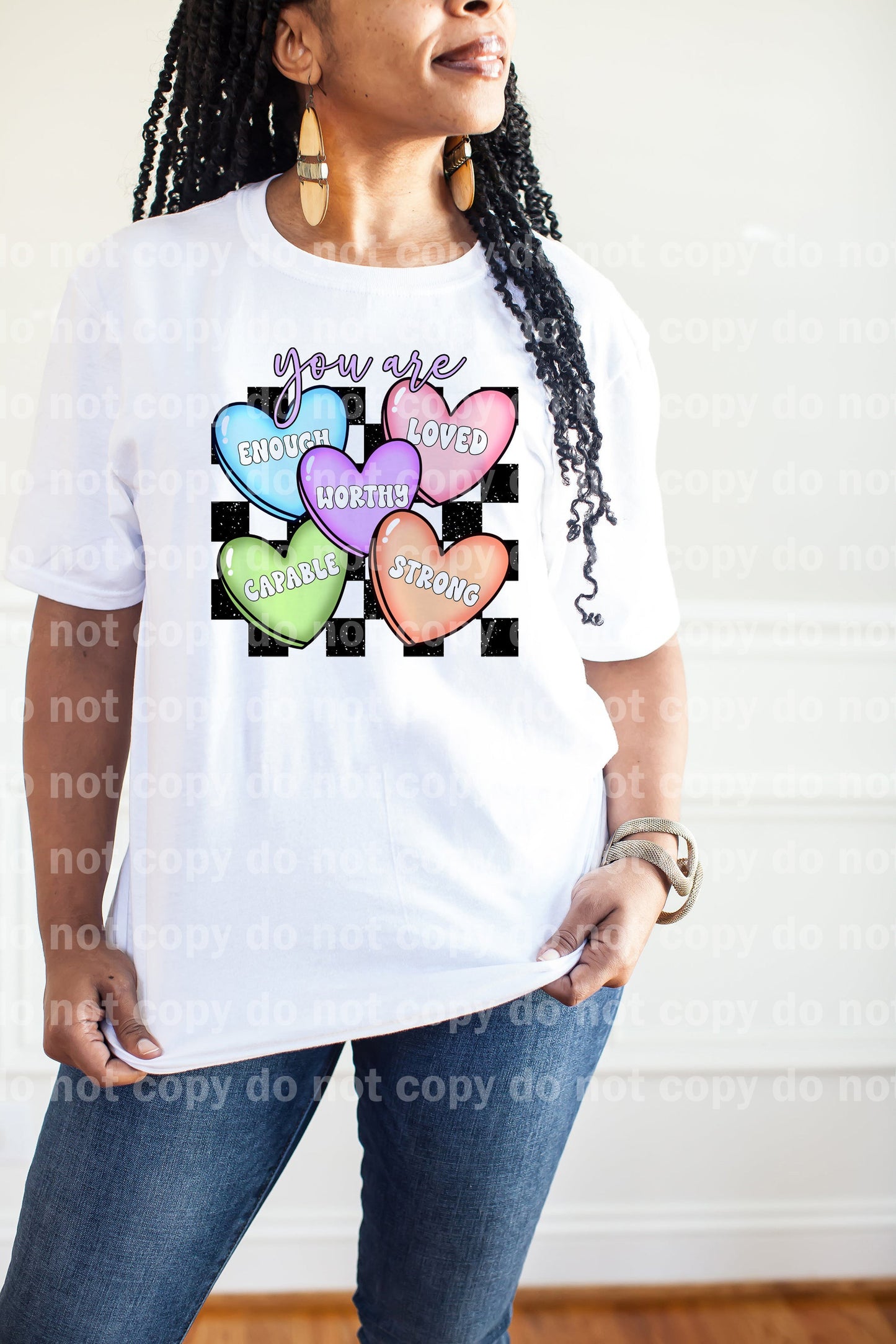 You Are Enough Loved Worthy Capable Strong Hearts Dream Print or Sublimation Print