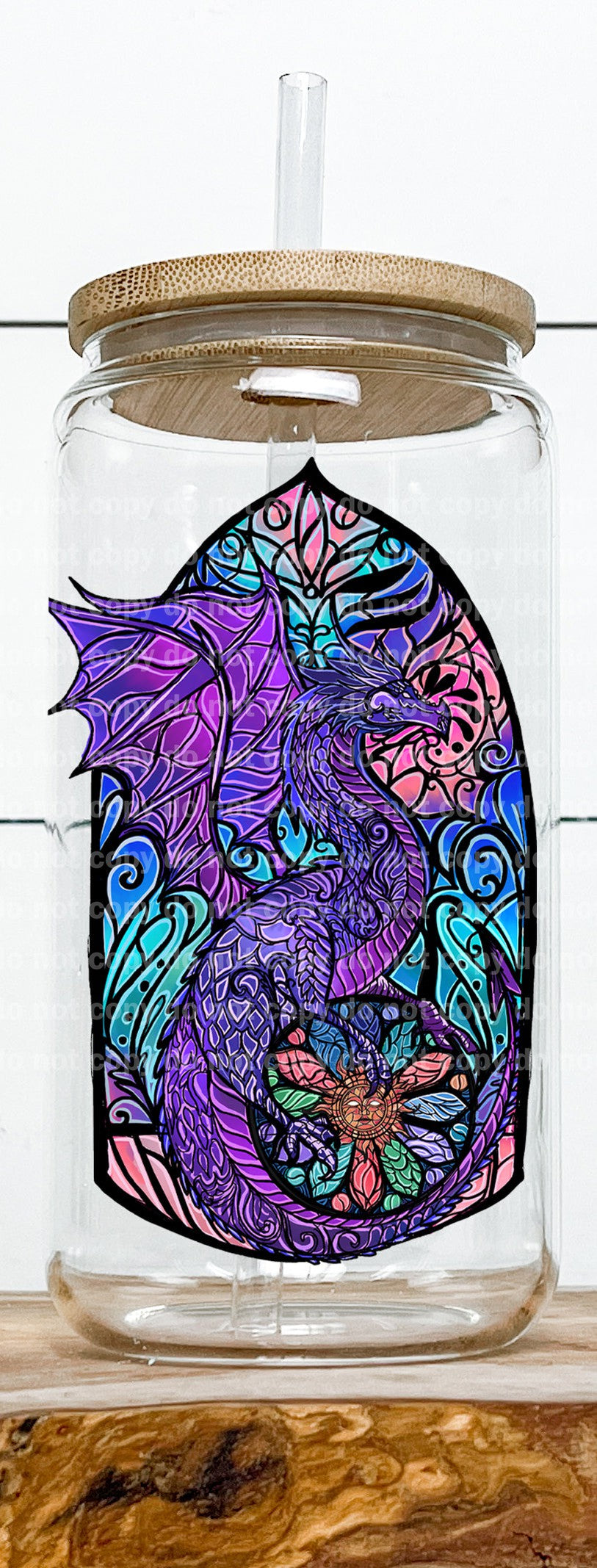 Purple Dragon Stained Glass