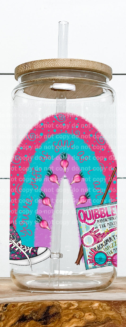 You're Just As Sane As I Am Quibbler Book Rainbow Decal 3.1 x 3.2