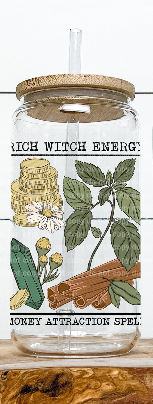 Rich Witch Energy Money Attraction Spell Decal 2.6 x 3.5