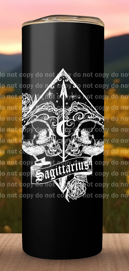 Sagittarius Arrow Skulls White Decal 3.5 x 4