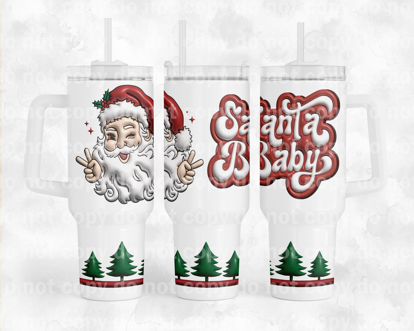 Santa Baby with Bottom Option 40oz Cup Wrap