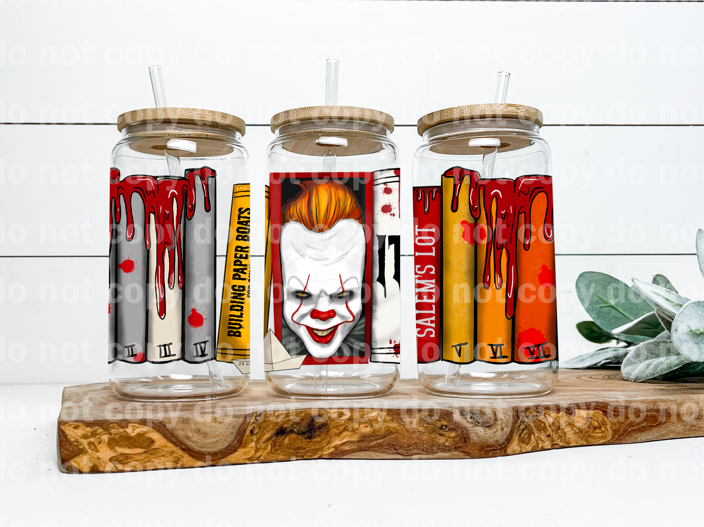 Scary Clown Building Paperboat Books 16oz Cup Wrap