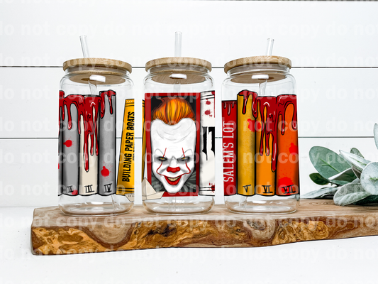 Scary Clown Building Paperboat Books 16oz Cup Wrap