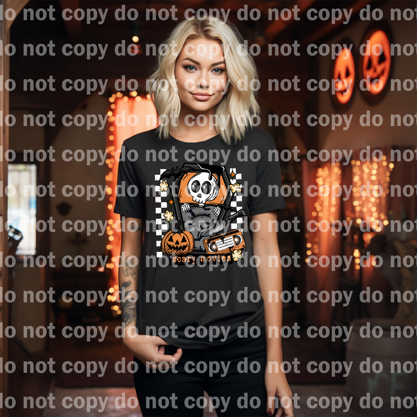 Scary Movies Scary White Checkered