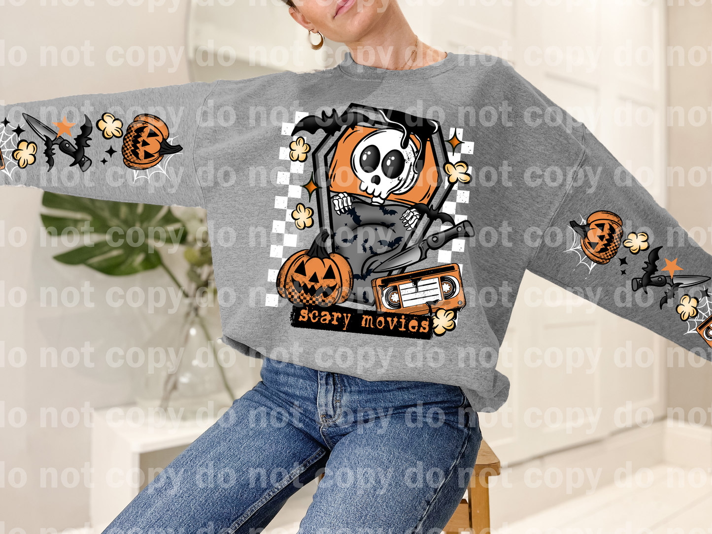 Scary Movies Scary White Checkered