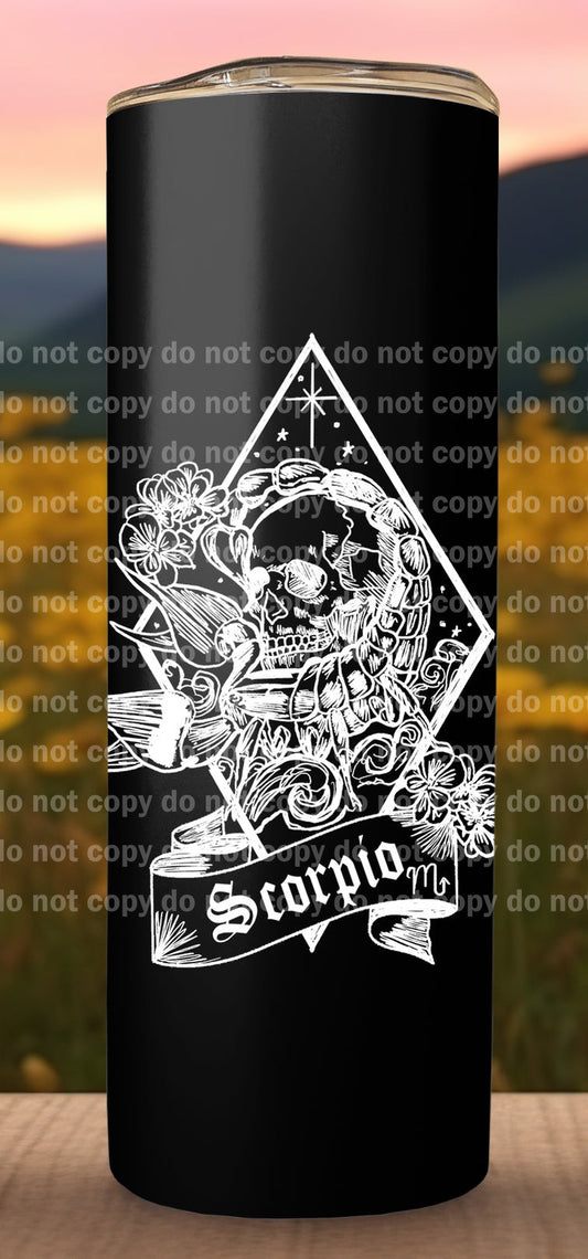 Scorpio Skull Scorpion White Decal 3.5 x 4.5